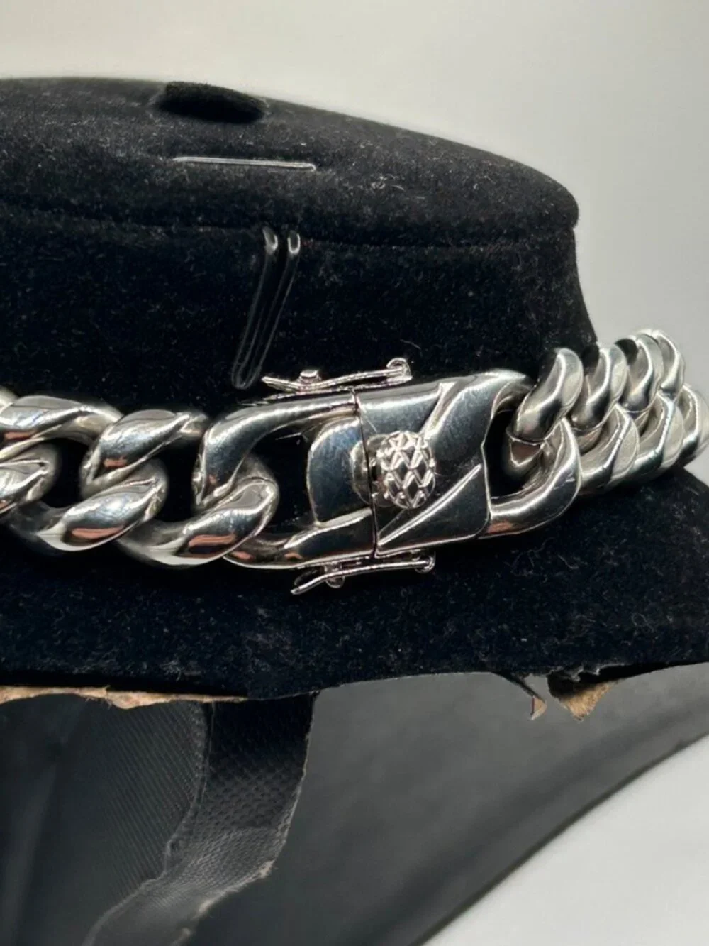 14mm Cuban Chain Real Silver Stainless Steel Plated 18 Inch Mens Durable